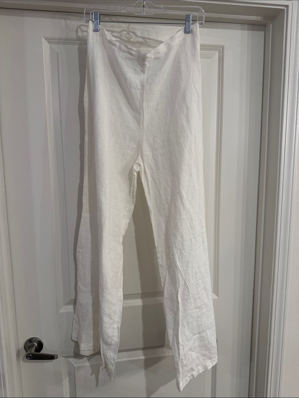 bryn Walker White Linen Blend Chinos